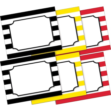 Barker Creek Wide Stripes Name Tags/Self-Adhesive Labels, Multi-Design Set, 90/Set 3773